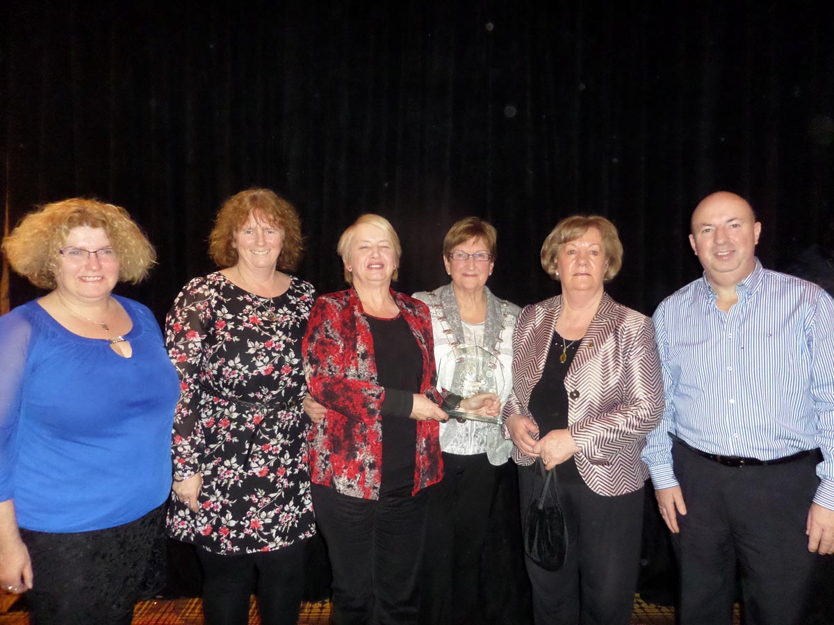  Balbriggan & District Historical Society were delighted to win a prize for our contribution to Culture in Balbriggan at the Balbriggan Town awards in November 2016. Here Anne Collins, Bernie Kelly, Caitriona Chuinneagain, May McKeon and Brian Howley are pictured with the with Deputy Mayor of Fingal Cllr Eithne Loftus at the ceremony.