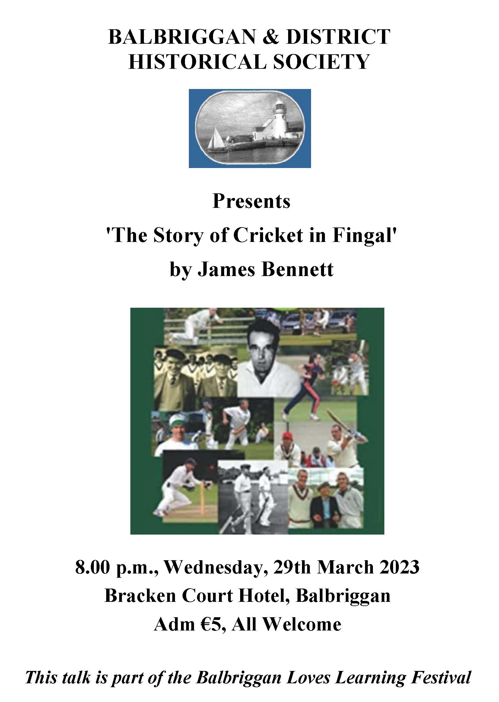 March Talk: The Story of Cricket in Fingal – James Bennett